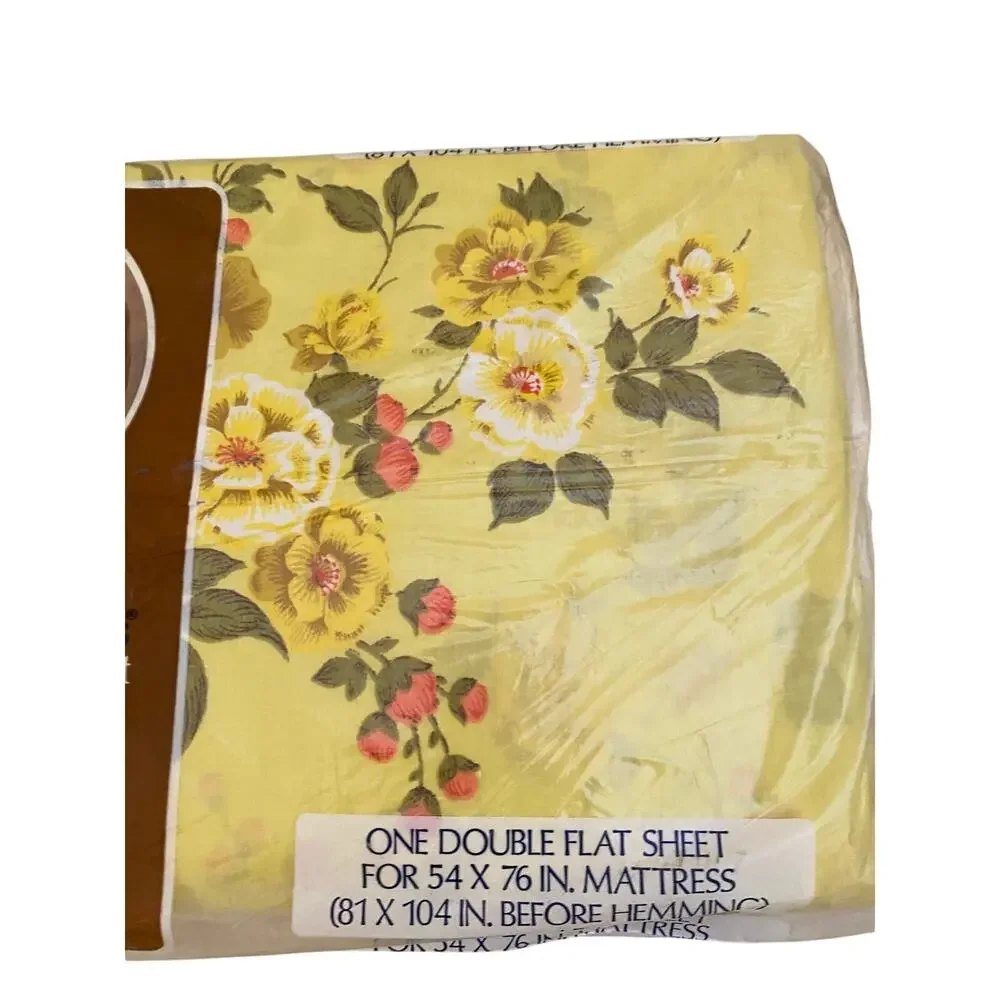 Vintage Dan River Tranquale double flat sheet in original packing 70s